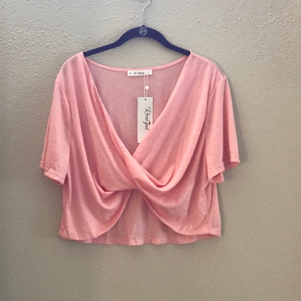 NWT Rosegal Pink Coverup Crop Top (3X)